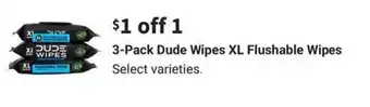 3-Pack Dude Wipes XL Flushable Wipes
