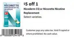 Walgreens Nicoderm cq or nicorette nicotine offer