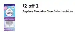 Walgreens Replens Feminine Care offer