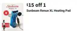 Walgreens Sunbeam renue xl heating pad offer