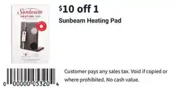 Walgreens Sunbeam heating pad offer