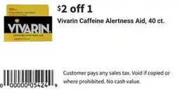 Walgreens Vivarin caffeine alertness aid, 40 ct. offer
