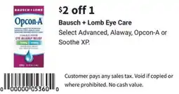 Walgreens Bausch + lomb eye care offer