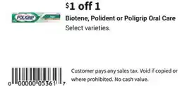 Walgreens Biotene, polident or poligrip oral care offer