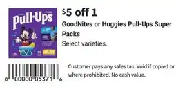 Walgreens Goodnites or huggies pull-ups super packs offer