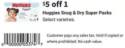 Walgreens Huggies snug & dry super packs offer