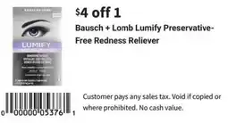 Walgreens Bausch + lomb lumify preservative- free redness reliever offer