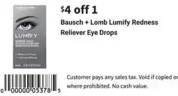 Walgreens Bausch + lomb lumify redness reliever eye drops offer