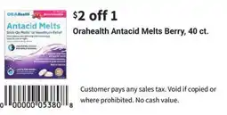 Walgreens Orahealth antacid melts berry offer