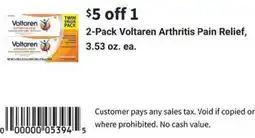 Walgreens 2-pack voltaren arthritis pain relief offer