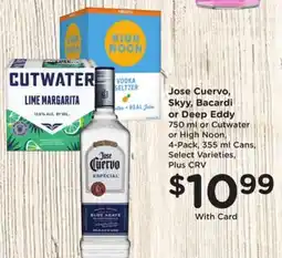 Ralphs Jose Cuervo, Skyy, Bacardi or Deep Eddy offer