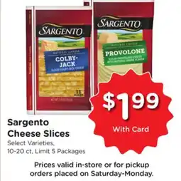 Ralphs Sargento Cheese Slices offer