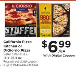 Ralphs California Pizza Kitchen or DiGiorno Pizza offer
