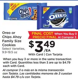 Ralphs Oreo or Chips Ahoy Family Size Cookies offer