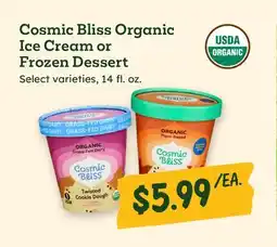 Sprouts Farmers Market Cosmic Bliss Organic Ice Cream or Frozen Dessert offer