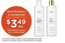 Ralphs Dove Shampoo or Conditioner offer