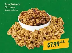 Sprouts Farmers Market Erin Baker's Granola offer