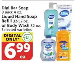 Vons Dial Bar Soap 8 pack 4 oz. Liquid Hand Soap Refill 32-52 oz. or Body Wash 32 oz offer