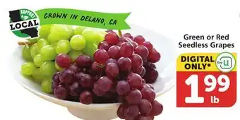 Vons Green or Red Seedless Grapes offer