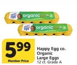 Vons Happy Egg co. Organic Large Eggs offer