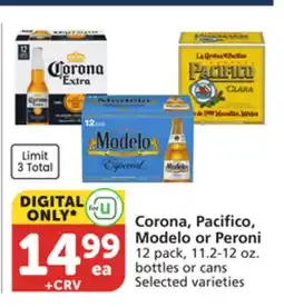 Vons Corona, Pacifico, Modelo or Peroni offer
