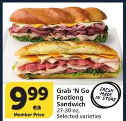 Vons Grab 'N Go Footlong Sandwich offer