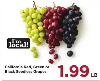 Food 4 Less California Red, Green or Black Seedless Grapes offer