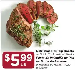 Food 4 Less Untrimmed Tri-Tip Roasts offer
