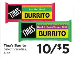 Food 4 Less Tina's Burrito offer
