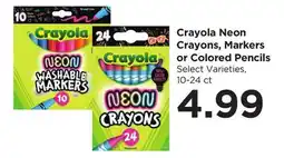Food 4 Less Crayola Neon Crayons, Markers or Colored Pencils offer