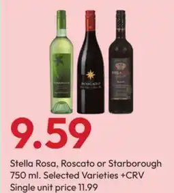 Stater Bros Stella Rosa, Roscato or Starborough offer