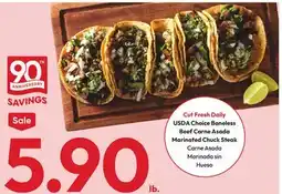 Stater Bros USDA Choice Boneless Beef Carne Asada Marinated Chuck Steak offer