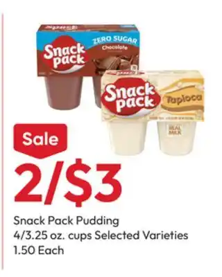 Stater Bros Snack Pack Pudding offer