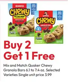 Stater Bros Quaker Chewy Granola Bars offer