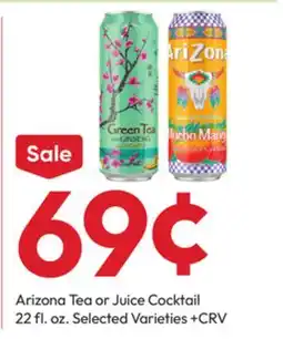 Stater Bros Arizona Tea or Juice Cocktail offer