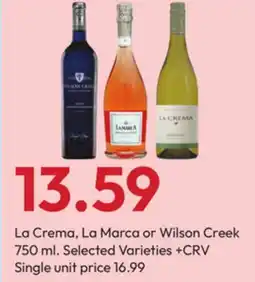 Stater Bros La Crema, La Marca or Wilson Creek offer