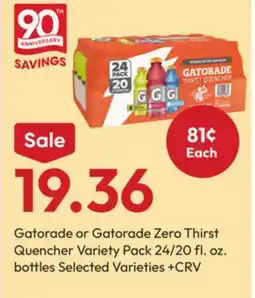 Stater Bros Gatorade or Gatorade Zero Thirst Quencher Variety Pack offer