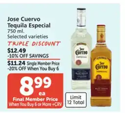 Albertsons Jose Cuervo Tequila Especial offer