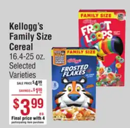Smart & Final Kellogg's Family Size Cereal offer