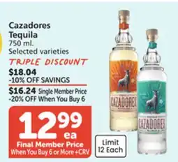 Albertsons Cazadores Tequila offer