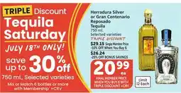 Albertsons Herradura Silver or Gran Centenario Reposado Tequila offer