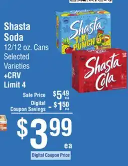 Smart & Final Shasta Soda offer