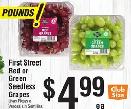 Smart & Final First Street Red or Green Seedless Grapes offer