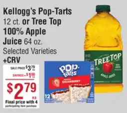 Smart & Final Kellogg's Pop-Tarts 12 ct. or Tree Top 100% Apple Juice 64 oz offer