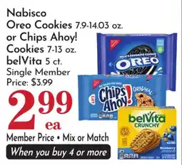 Pavilions Nabisco Oreo Cookies 7.9-14.03 oz. or Chips Ahoy! Cookies 7-13 oz. belVita 5 ct offer