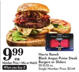 Pavilions Harris Ranch Black Angus Prime Steak Burgers or Sliders offer