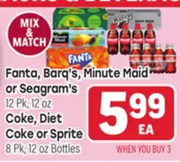 Tony’s Fresh Market Fanta, Barq's, Minute Maid or Seagram's 12 Pk, 12 oz Coke, Diet Coke or Sprite 8 Pk, 12 oz Bottles offer