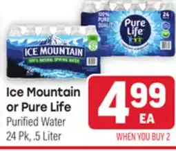 Tony’s Fresh Market Ice Mountain or Pure Life Purified Water offer