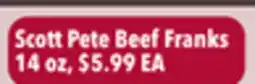 Tony’s Fresh Market Scott Pete Beef Franks offer