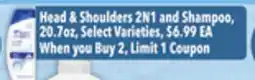 Tony’s Fresh Market Head & Shoulders 2N1 and Shampoo offer